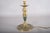 Vintage Brass Candlestick Table Lamp with Pleated White Shade, 1960s For Sale - Image 6 of 14