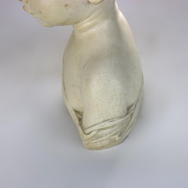Alabaster Antique Reproduction of National Gallery “Bust of a Child” Sculpture C1930 For Sale - Image 8 of 11
