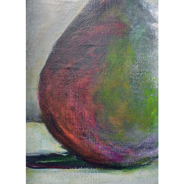 Gray "Antique Pear" Contemporary Original Still Life Acrylic Painting by Linda McDonough For Sale - Image 8 of 10