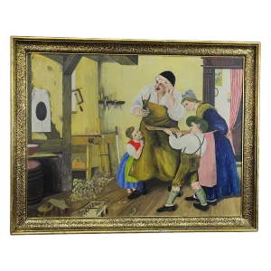 W. Melchinger - Bavarian Folksy Scene in Joinery