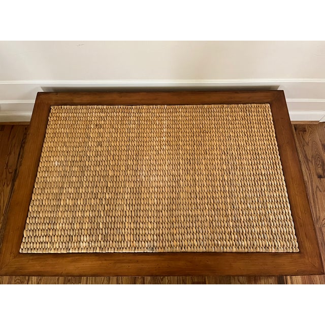 Brown Attributed Ralph Lauren Wood Seagrass Coffee Table For Sale - Image 8 of 13