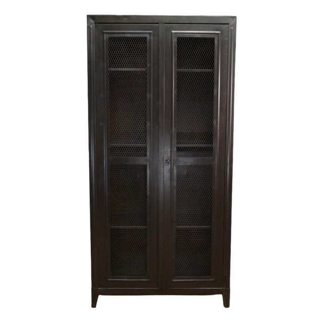 Mesh Cabinet with 2 Metal Doors from Tolix, 1950s For Sale