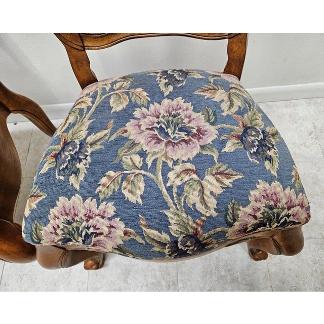1990s Pair Chairs Ethan Allen Tuscany Pretzel Back Dining Room Side Newport French For Sale - Image 9 of 11
