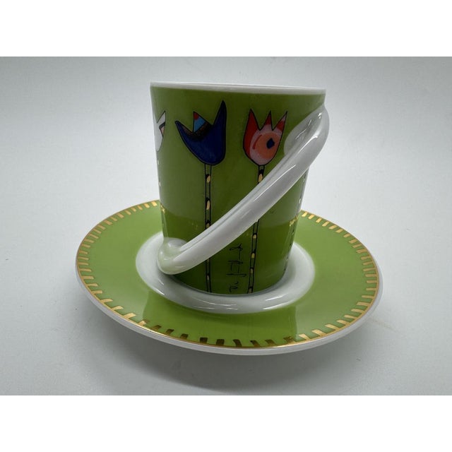 Postmodern Espresso Collection Cup and Saucer No. 35 by Frauke Jaruntowski for Rosenthal Studio-Zeile, 1990s, Set of 2 For Sale - Image 3 of 5
