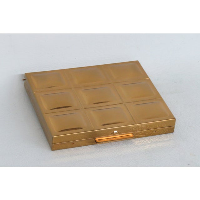 Gold Ritz Powder Compact With Mirror Gold Tone Small Cosmetic Case Made in Usa 4774b For Sale - Image 8 of 11