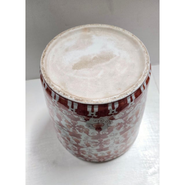 1910s Antique Qing Dynasty Ceramic Orange & White Jardiniere For Sale - Image 5 of 8