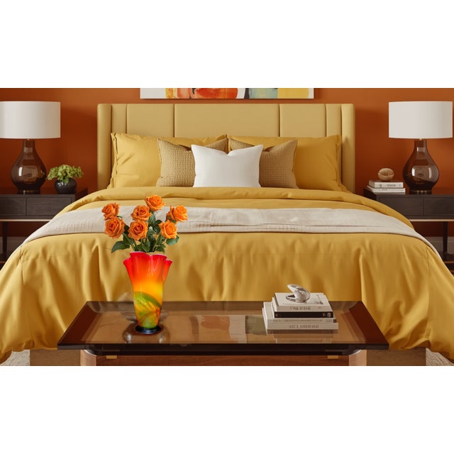 Murano Sunburst of Colors Art Glass Fazzoletto Vase For Sale In New York - Image 6 of 18