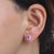 Contemporary 1.05 cts Natural pink sapphire & 0.20 cts diamond earrings in 14k gold For Sale - Image 3 of 18