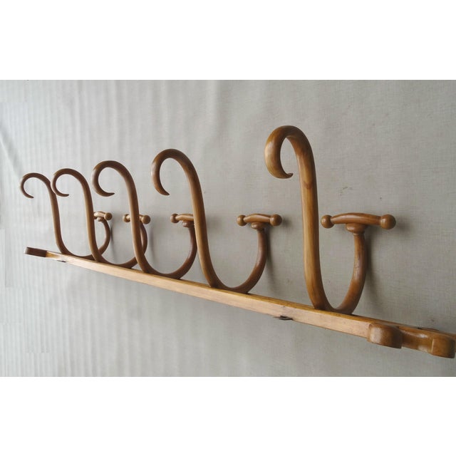 Wall-Mounted Coat Hook with Five Arms by Michael Thonet for Gebrüder Thonet, 1900 For Sale - Image 4 of 10