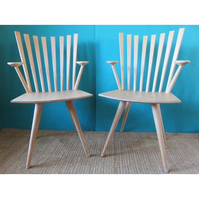 Danish Mikado Armchairs in Maple by J. Foersom and P. Hjort Lorenzen for Fredericia, Set of 2 For Sale - Image 9 of 9
