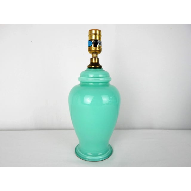 Aqua Blue Glass Boudoir Lamps, Pair For Sale In Orlando - Image 6 of 11