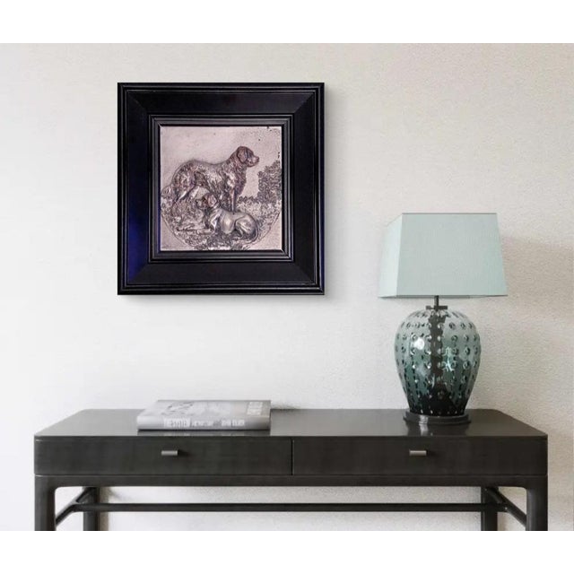 Two Saint Bernards Bernhadiner Dogs Relief by Oscar Pflug, 1898 For Sale - Image 3 of 5