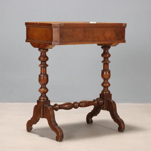 Brown Walnut Work Table with Drawer For Sale - Image 8 of 9