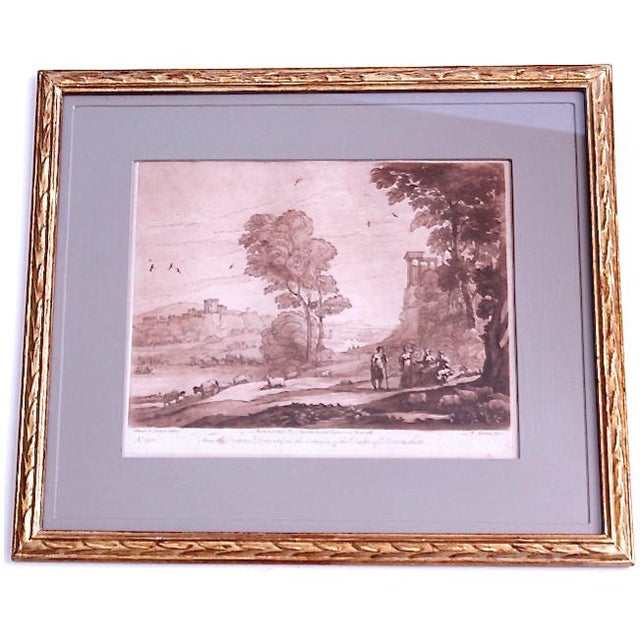 18th Century Sepia Landscape Engravings After Claude Lorrain in