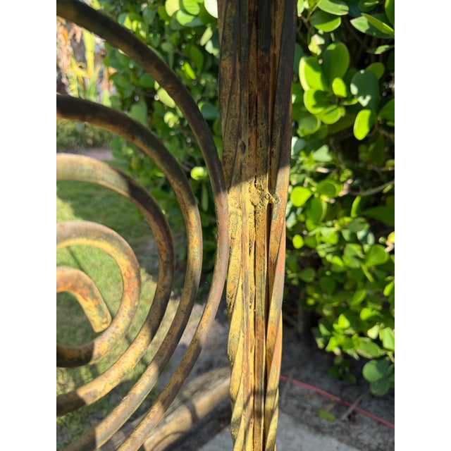 Vintage 76” Postmodern Sculptural Iron Etagere With Spiral Motifs For Sale - Image 11 of 11