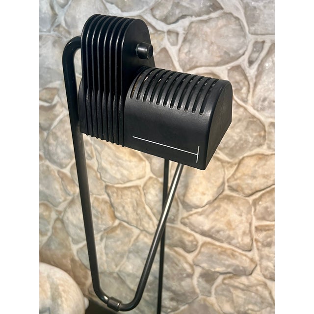 An exceptional and highly collectible vintage postmodern multidirectional floor lamp designed by Hannes Wettstein for...