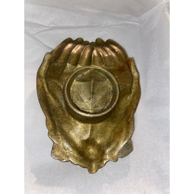 Vintage Bronze Decorative Piece Featuring Cupped Hands. For Sale In Miami - Image 6 of 8