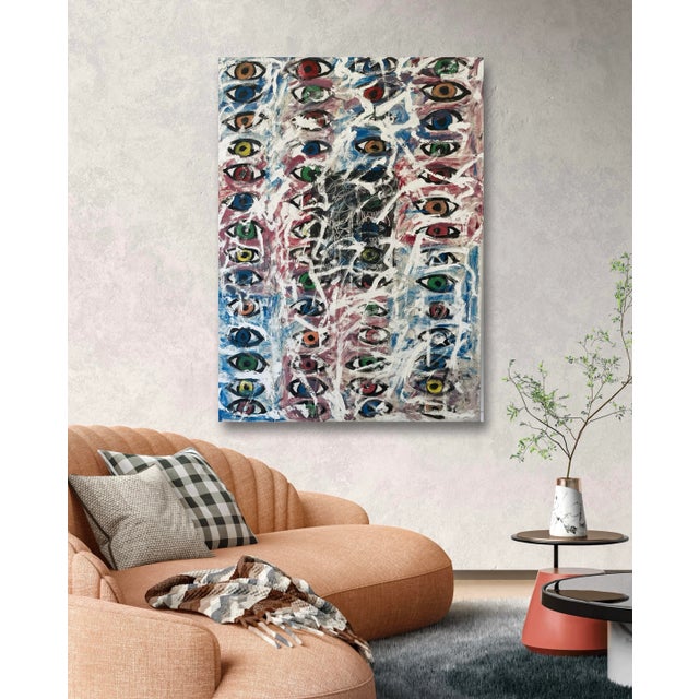 1990s Matthew Izzo Abstract Oil Painting on Canvas 1990 Titled, Everybody For Sale - Image 5 of 8