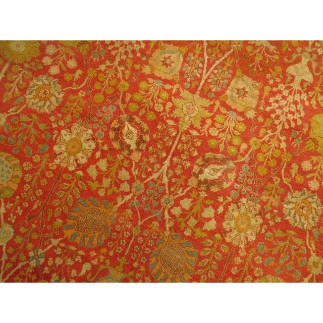 19th Century Superfine Antique Zabihi Collection Indian Agra Rug - 10' x 12'9" For Sale - Image 9 of 12