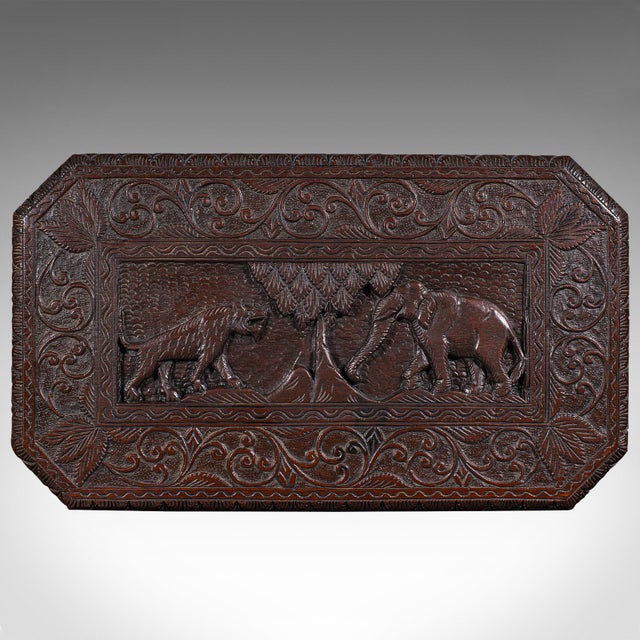 Wood Antique Carved Side Table, Indian, Teak, Lamp, Side, Tray, Occasional, Victorian For Sale - Image 7 of 12