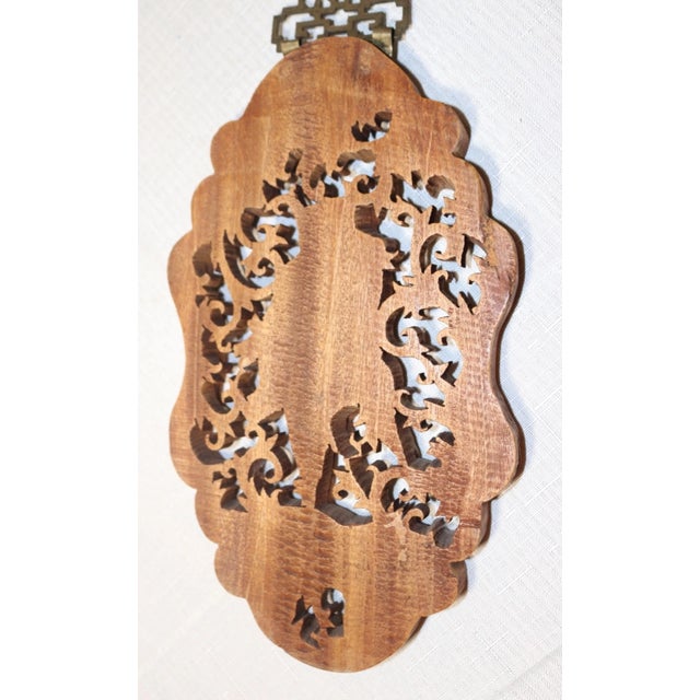 Vintage Carved Wood Balinese Figural Wall Relief Reticulated Sculpture Plaque For Sale - Image 10 of 12