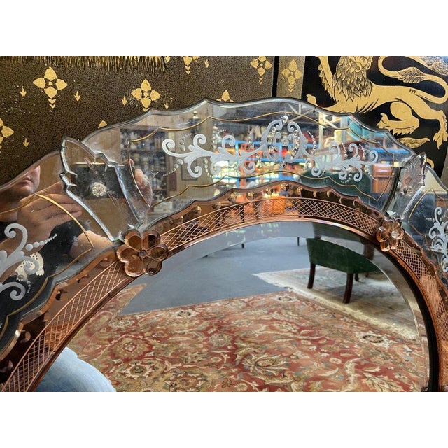 Venetian Round Mirror For Sale - Image 3 of 9