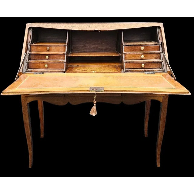 18th Century Antique 18th Century Louis XV Yellow Birch Desk "Bureau De Pente" For Sale - Image 5 of 18
