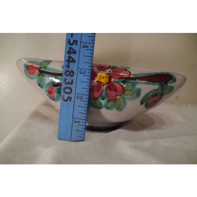 Mid 20th Century Vintage Mid 20th Century Rolled Bowl / Vase Tito Corti T.C. Italy Art Pottery Flowers For Sale - Image 5 of 12