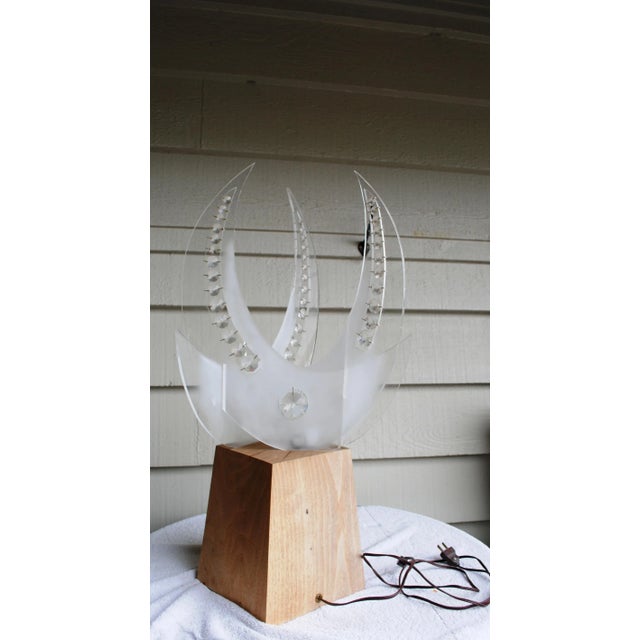 Transparent Acrylic and Crystal Sculpture Table Lamp For Sale - Image 8 of 8