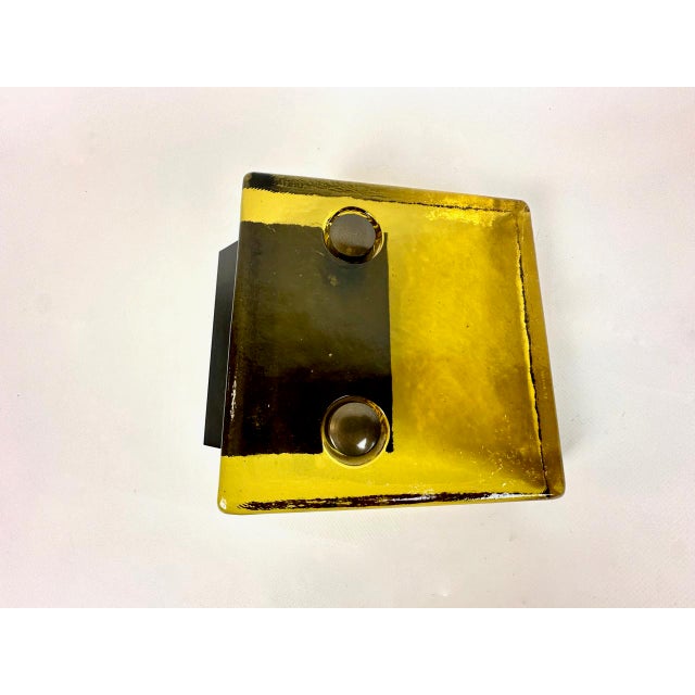 Mid-Century Modern Mid-Century Modern Amber Glass Push and Pull Alpana Door Handle, 1960s For Sale - Image 3 of 11