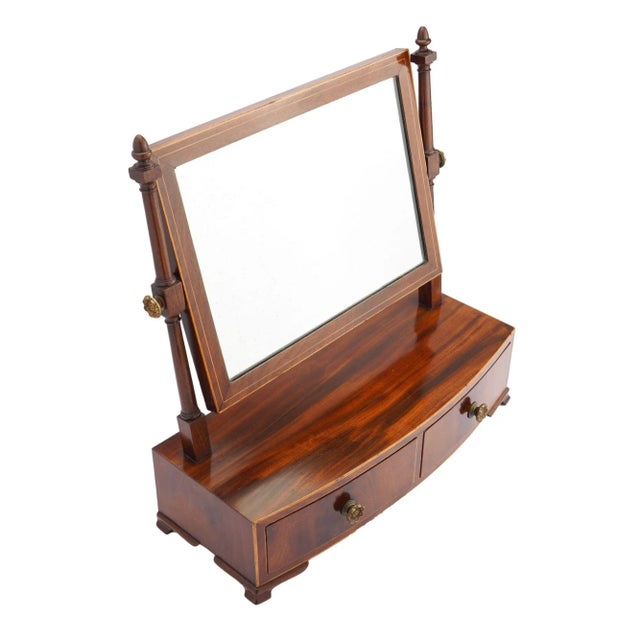 Rectangular Mahogany Swinger Dressing Mirror on a Bow Front Stand With Drawer, 1790 For Sale - Image 9 of 12