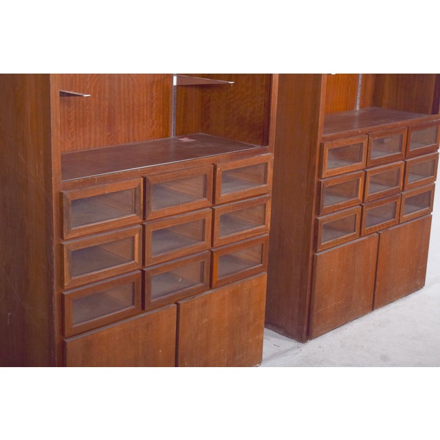 Shelves with Doors and Glazed Drawers, 1950s, Set of 2 For Sale - Image 10 of 12
