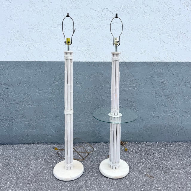 48 inches to top of light socket. 21 inches to table top. A striking blend of coastal texture and sculptural boho form,...
