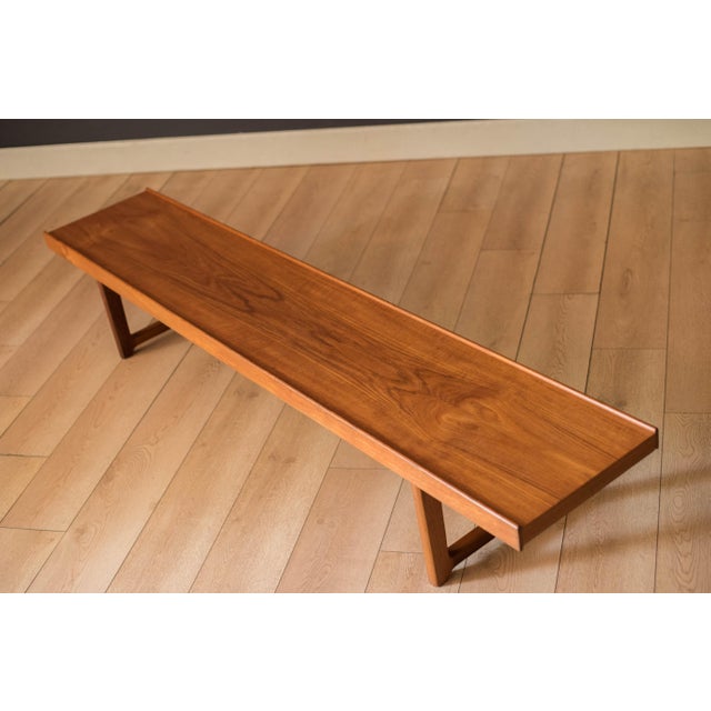 1960s Vintage Scandinavian Low Teak Bruksbo Krobo Bench by Torbjørn Afdal for Bruksbo For Sale - Image 5 of 13