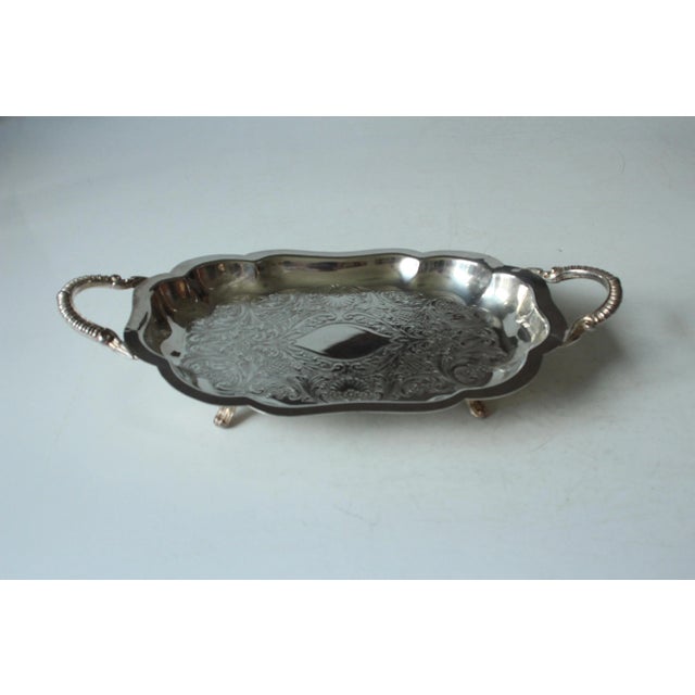 1950s Vintage - English Lancaster Silver on Copper Footed Serving Tray For Sale - Image 11 of 11