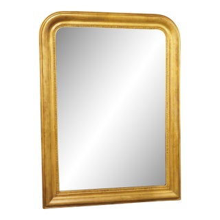 Circa 1850 French Gold Louis Philippe Mirror With Greek Key Motif For Sale