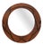 Belgian Art Deco Round Mirror with Geometric Wooden Frame, 1920 For Sale