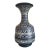 Vintage Hand Painted Black and White Terracotta Vase For Sale