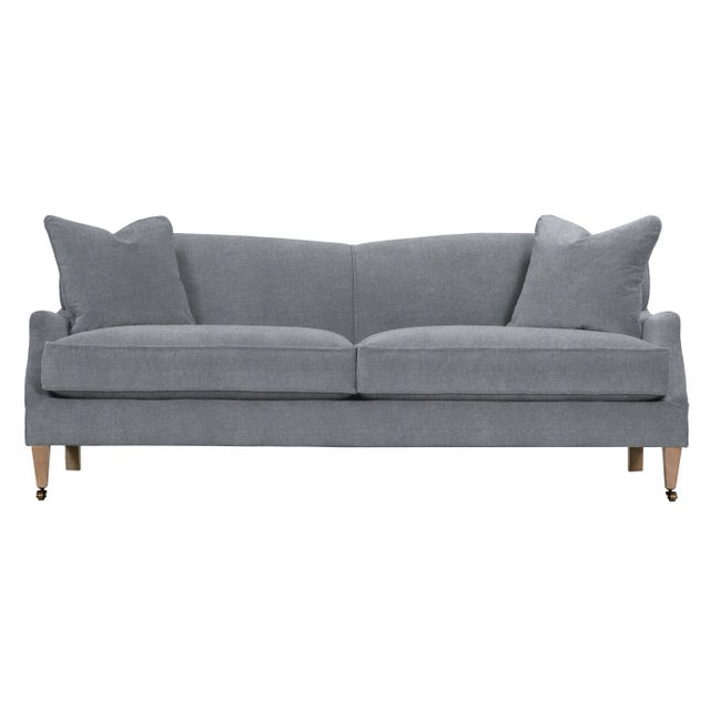 Contemporary Alcott Sofa, Slate Linen For Sale - Image 3 of 4
