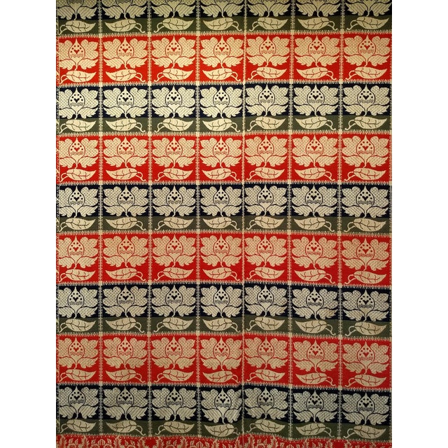 81" x 86" A beautiful Pennsylvania American Coverlet from the 1840s. The American Coverlet has the design of the weaver...