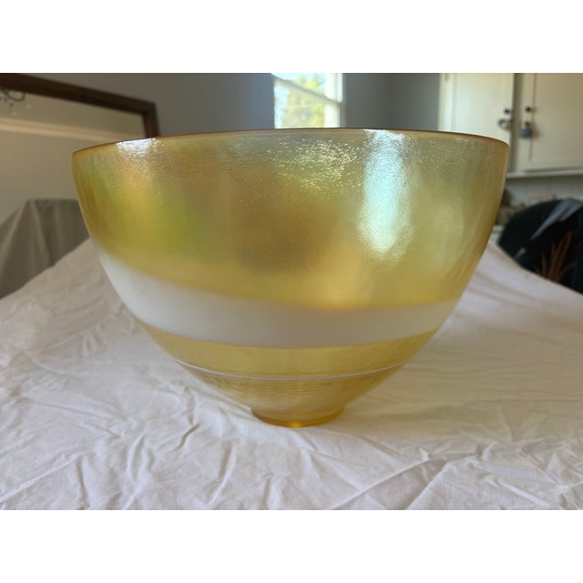 Postmodern Large Yellow Yalos Murano Decorative Bowl For Sale - Image 3 of 8