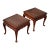 Statton Solid Cherry Low Square Side Tables With Glass Tops - a Pair For Sale