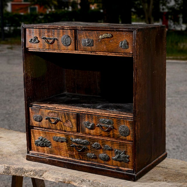 Antique Chinoiserie Secretaire in Wood For Sale - Image 5 of 18