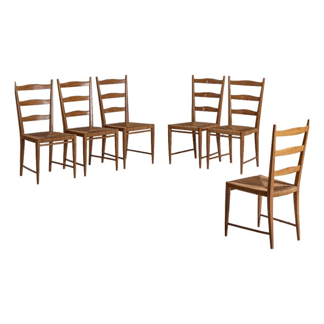 Dining Chairs attributed to Paolo Buffa, 1950s, Set of 6 For Sale