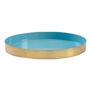 Wildwood Caribbean Round Gold Tray, Large For Sale
