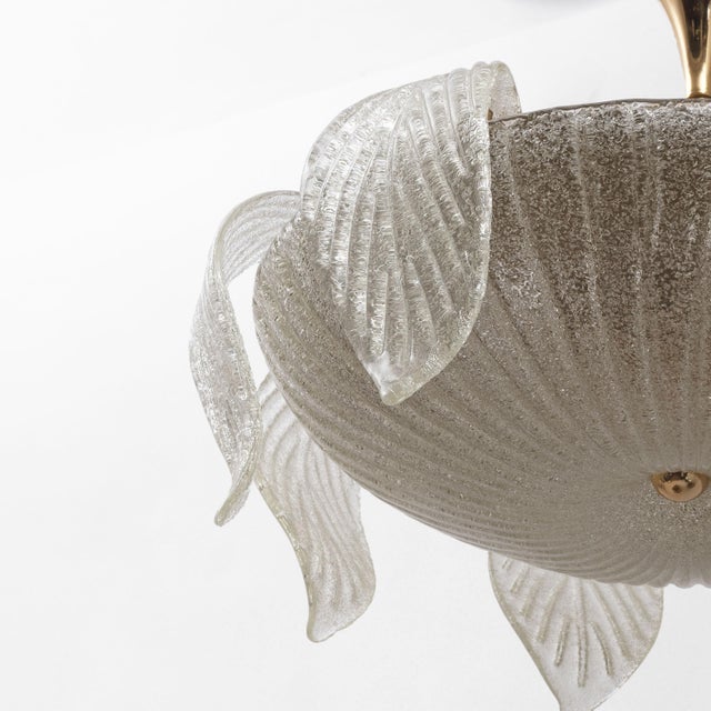 1960s Mid-Century Modern Italian Murano Glass and Brass Chandelier from Vistosi, 1960 For Sale - Image 5 of 8