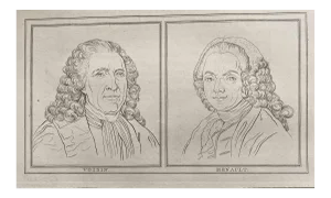 Thomas Holloway, Portrait of Voisin and Henault, Etching, 1810