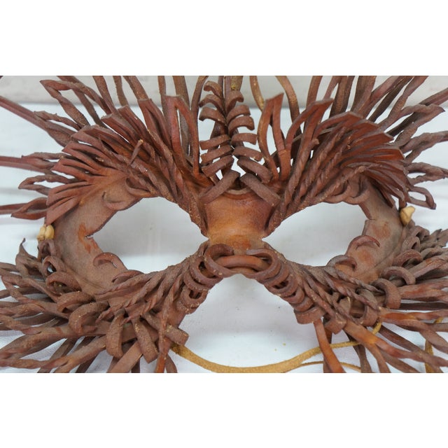 2 Vintage 1980s Jl Chuites Leather Tassel Mardi Gras Face Masks For Sale - Image 10 of 16