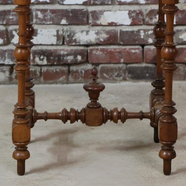 19th Century 19th Century French Walnut Small Turned Leg Table For Sale - Image 5 of 6