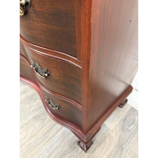 Vintage Chippendale Style Slant Front Fall Front Mahogany Secretary Desk For Sale - Image 10 of 17